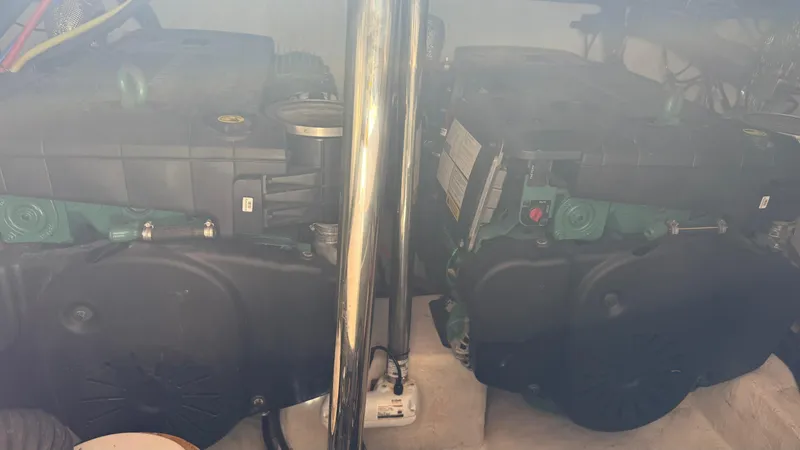 Slide: The Image of Engine room of 2022 Evolve 400HT with dual engines and metallic components. - 17