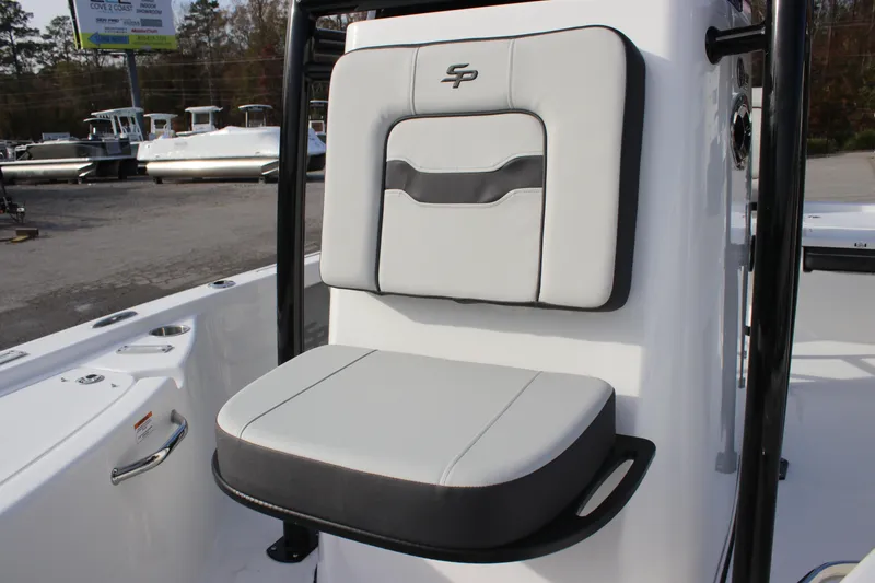 Slide: The Image of 2025 Sea Pro 210 boat seat with sleek design and comfortable padding. - 15