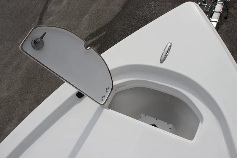 Slide: The Image of 2025 Sea Pro 172 boat storage compartment with open hatch. - 6