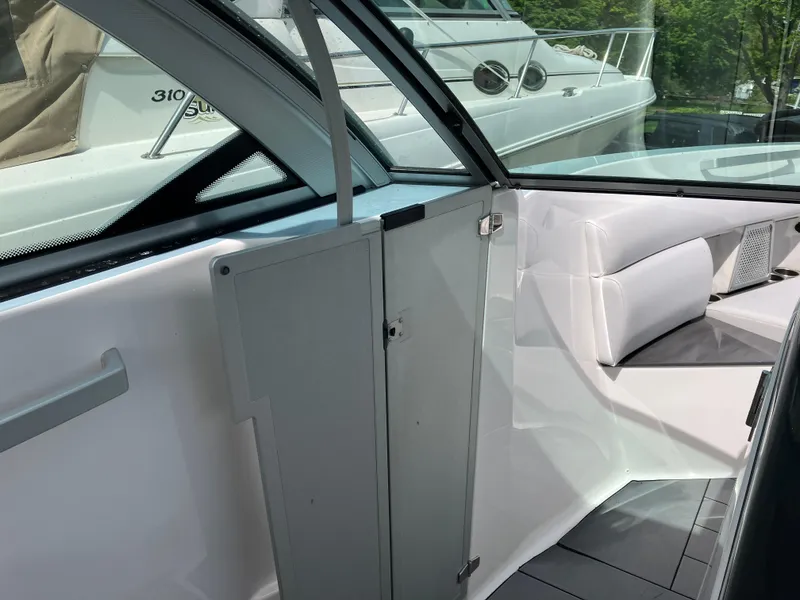 Slide: The Image of 2022 Aviara AV32 OB boat interior with sleek seating and modern design. - 39