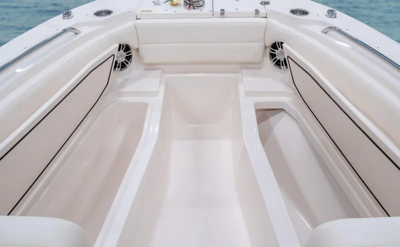 Slide: The Image of 2025 Grady-White Freedom 255 boat interior with spacious seating and sleek design. - 4