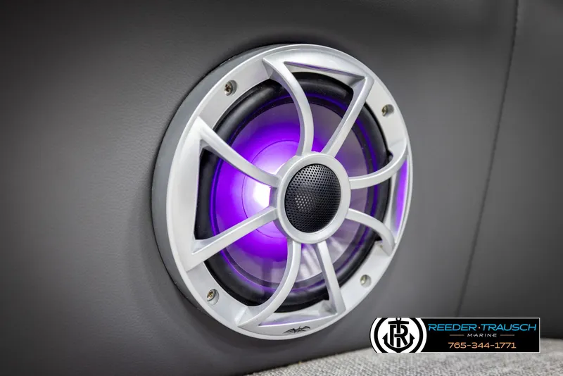 Slide: The Image of Illuminated speaker on 2021 Trifecta 22 CS boat interior. - 40