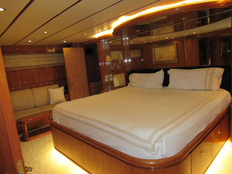 Slide: The Image of Luxurious kitchen interior of 2002 Hargrave Raised Pilothouse yacht with modern appliances. - 31