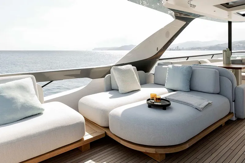 Slide: The Image of Interior of 2026 Azimut Fly 72 yacht, featuring control panels and modern design. - 20