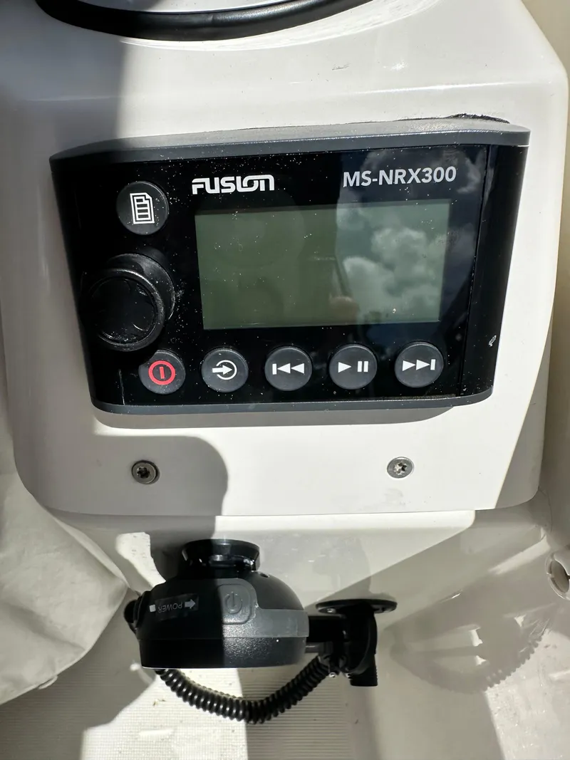 Slide: The Image of Fusion MS-NRX300 audio system on 2022 Beneteau Swift Trawler 35. - 36