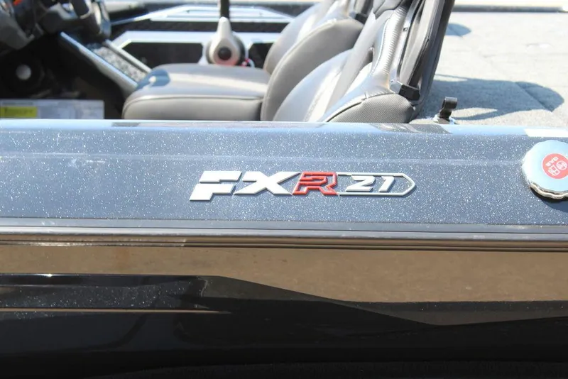 Slide: The Image of 2020 Skeeter FXR21 Apex boat interior with model emblem visible. - 2