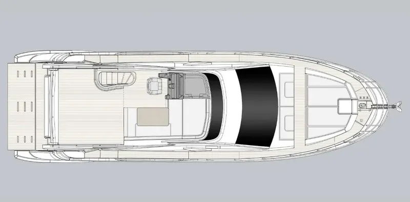 Slide: The Image of Top view schematic of 2024 Azimut 50 Fly yacht layout. - 7