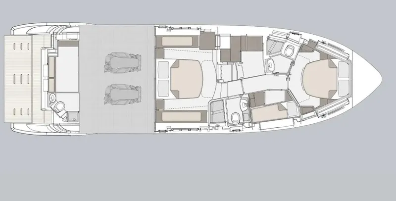 Slide: The Image of 2024 Azimut 50 Fly yacht floor plan, showcasing cabin layout and interior design. - 9