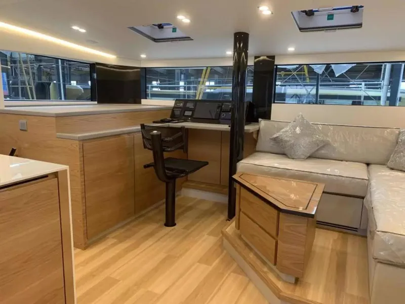 Slide: The Image of Luxurious interior of 2026 McConaghy MC55 yacht with modern design and comfortable seating. - 12