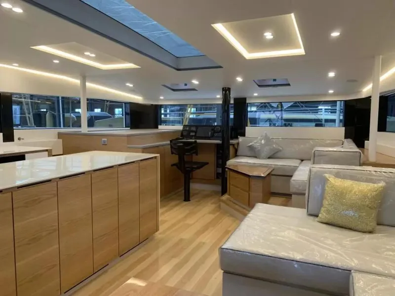Slide: The Image of Luxurious interior of 2026 McConaghy MC55 yacht with modern design and elegant lighting. - 17