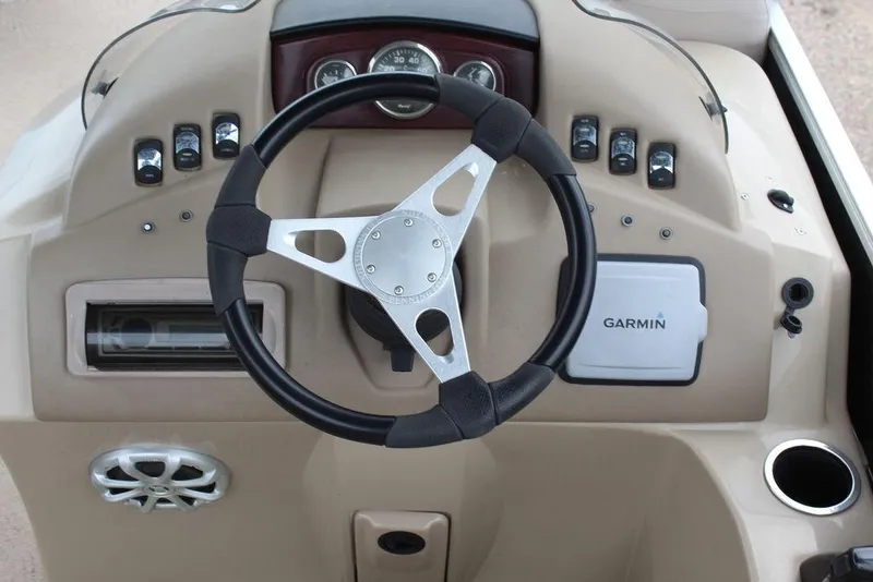 Slide: The Image of Steering console of 2010 Bennington 2275 Fish boat with Garmin navigation system. - 7