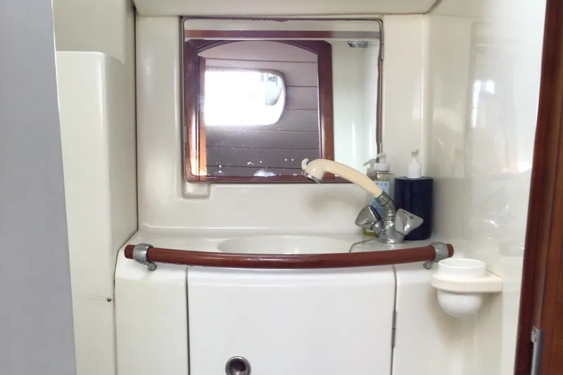 Slide: The Image of Bathroom sink area in a 2000 Beneteau Oceanis 40 yacht. - 19