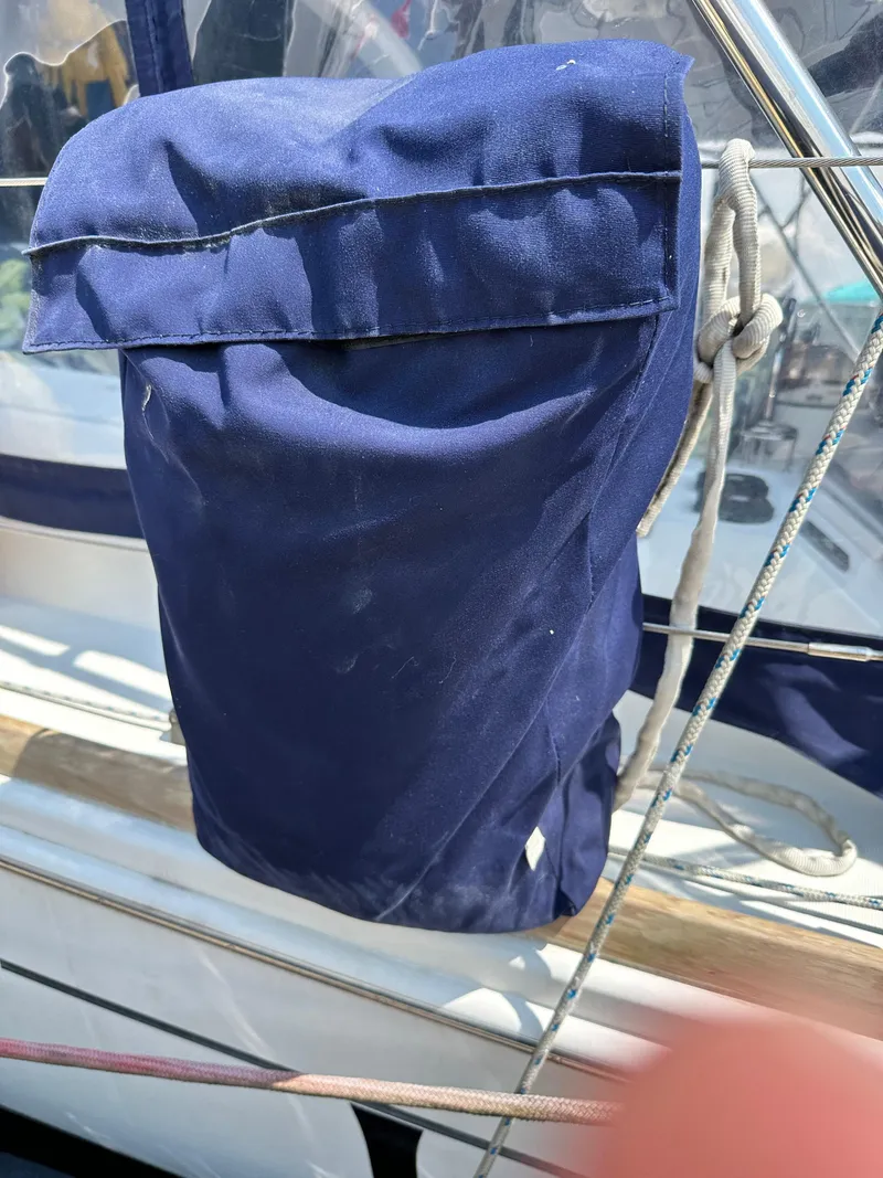 Slide: The Image of Blue canvas bag on Beneteau Oceanis 45 sailboat, 2014 model. - 23