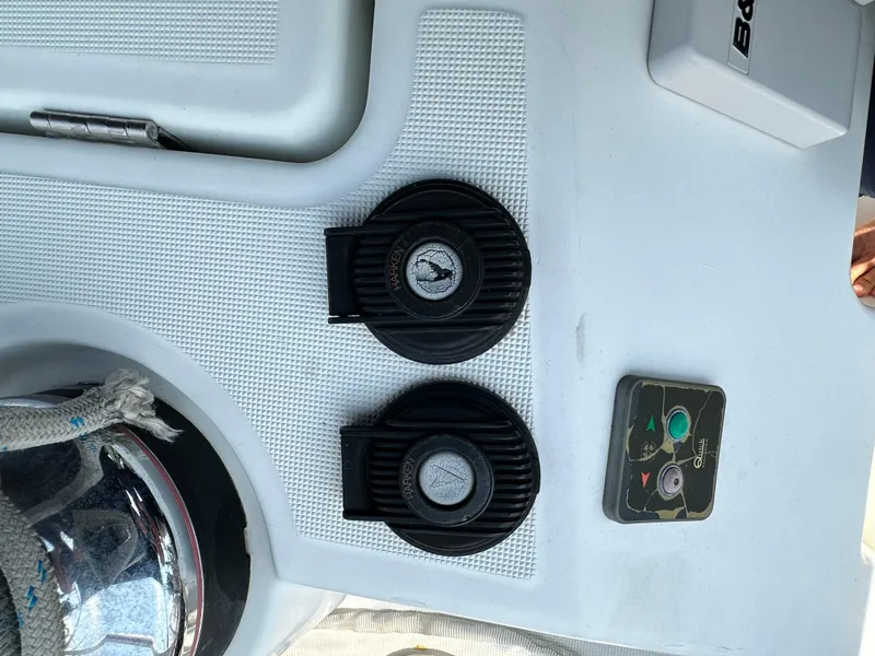 Slide: The Image of Control panel on 2014 Beneteau Oceanis 45 yacht with Harken winch and buttons. - 34