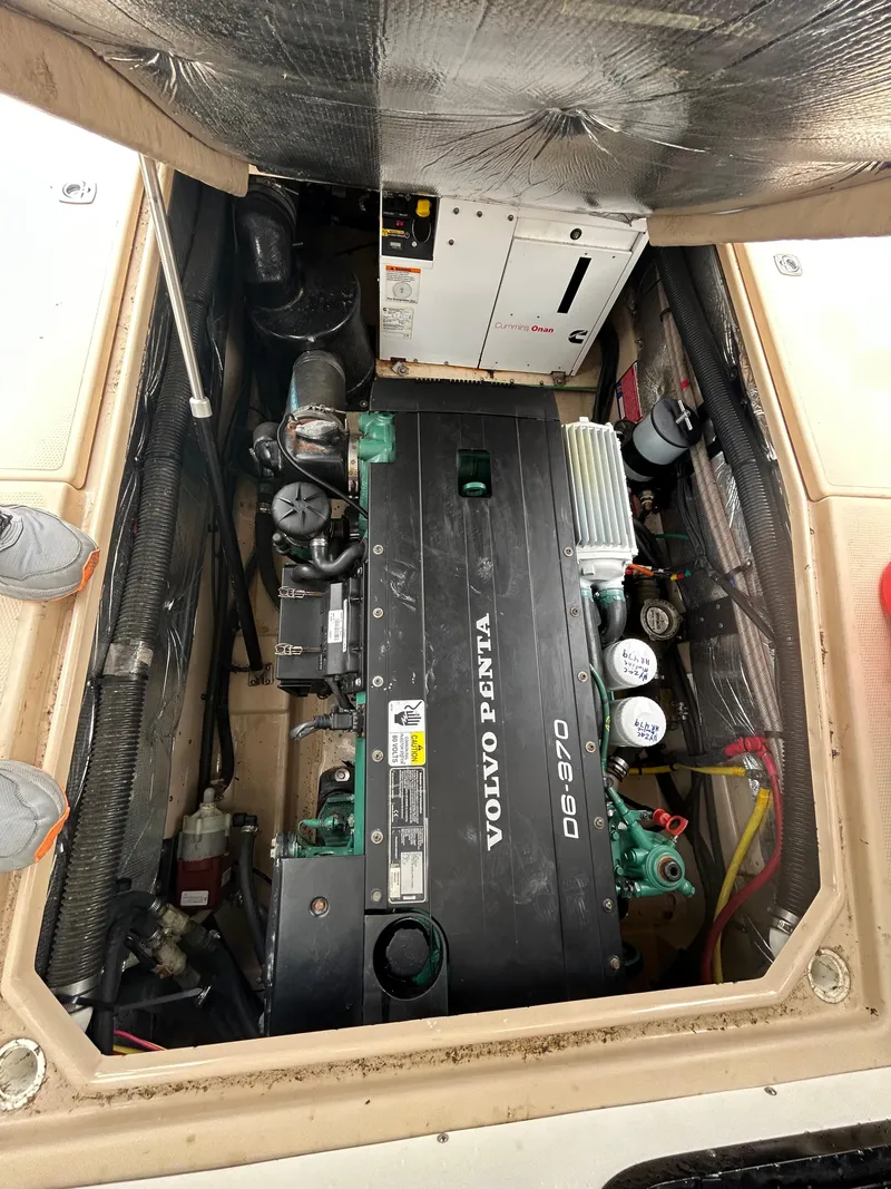 Slide: The Image of Engine compartment of a 2014 Cutwater C-30 Sedan with Volvo Penta D6-370 engine. - 19