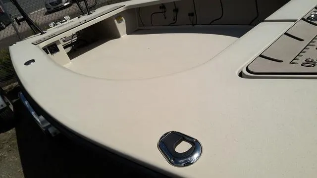 Slide: The Image of 2025 Xplor D18 Guide (Tiller) boat deck, featuring sleek design and modern fittings. - 10