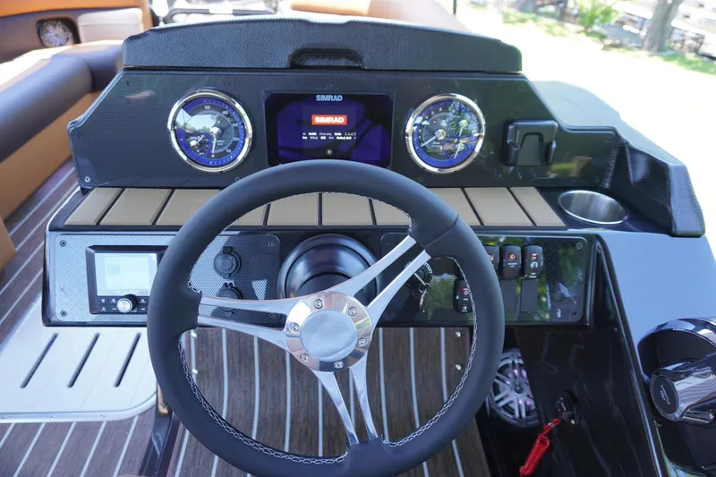 Slide: The Image of 2025 Premier 250 Sunsation RS dashboard with modern steering and digital displays. - 6