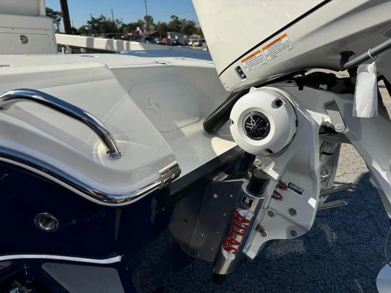 Slide: The Image of 2025 Pathfinder 2500 Hybrid boat engine detail with sleek design and modern features. - 19
