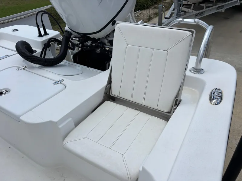 Slide: The Image of White seat on a 2023 Blazer Bay 2020 boat, featuring sleek design and modern upholstery. - 29