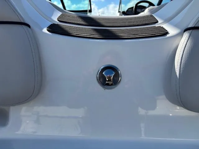 Slide: The Image of 2014 Yamaha Boats AR192 interior detail with sleek design and chrome accents. - 19