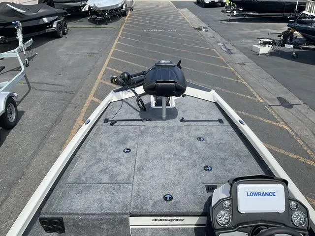 Slide: The Image of 2025 Ranger RT188P boat with Lowrance system, parked in a marina. - 10