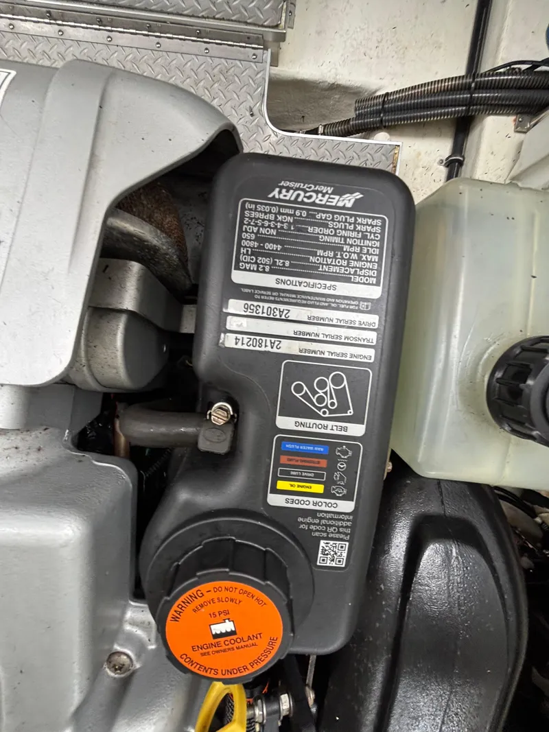 Slide: The Image of 2014 Formula 350 CBR engine compartment with Mercury Marine components. - 30