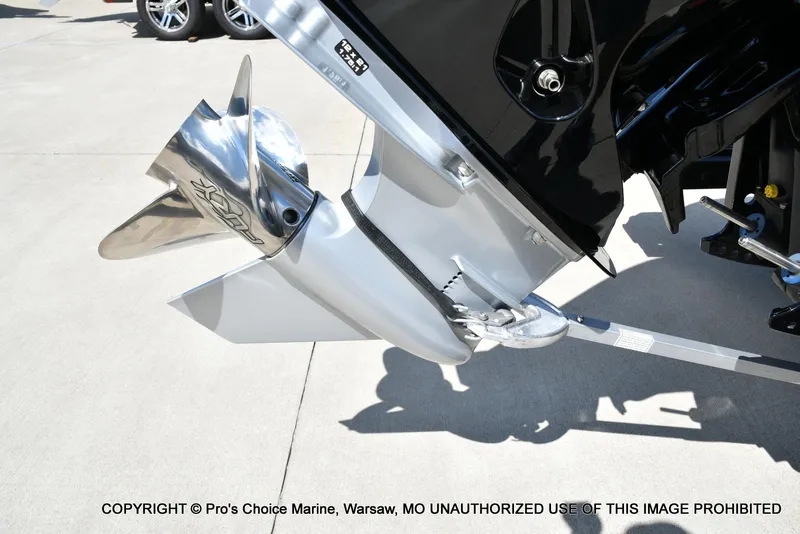 Slide: The Image of 2021 Nitro Z20 boat propeller and motor detail in sunlight. - 21