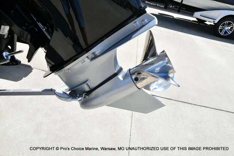 Slide: The Image of 2021 Nitro Z20 boat propeller, Mercury 24P, on concrete surface. - 22