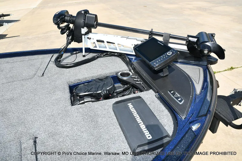 Slide: The Image of 2021 Nitro Z20 boat deck with Humminbird electronics and trolling motor. - 35