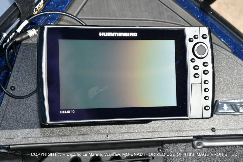 Slide: The Image of Humminbird Helix 10 fish finder on a 2021 Nitro Z20 boat dashboard. - 4