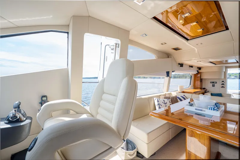 Slide: The Image of Luxurious interior of 2012 Sunseeker Manhattan 63 yacht with plush seating and elegant design. - 23