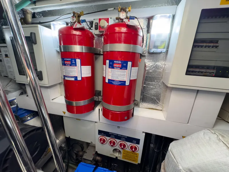 Slide: The Image of Engine room of 2012 Sunseeker Manhattan 63 with fire suppression system. - 40