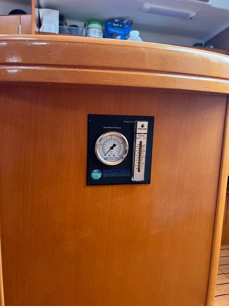 Slide: The Image of Interior of 2005 Beneteau First 44.7 yacht with barometer and thermometer. - 36