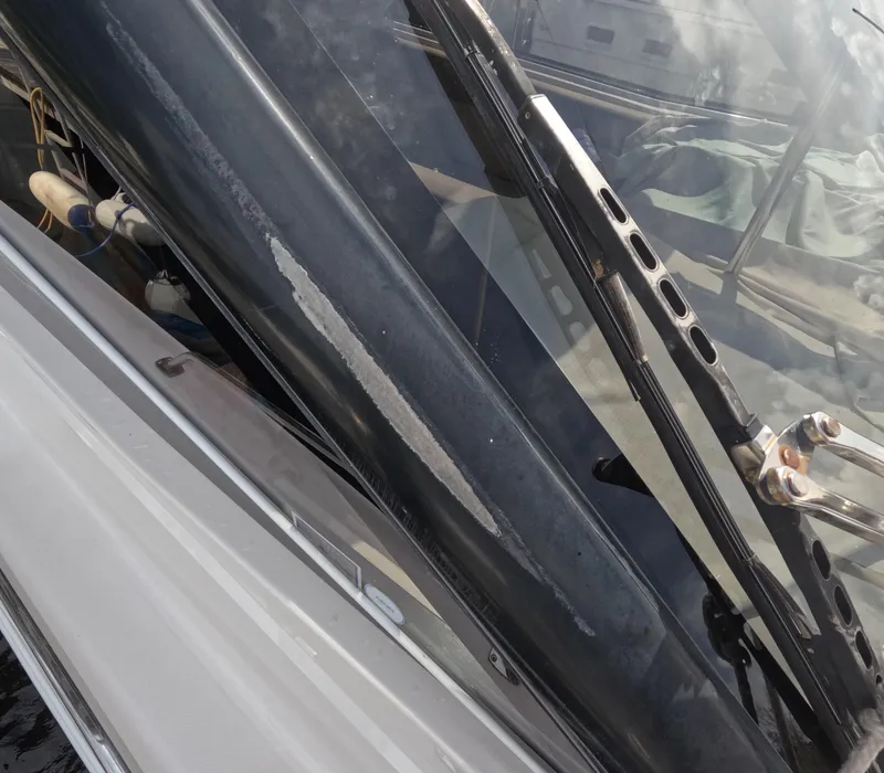 Slide: The Image of Close-up of 2015 Regal 35 Sport Coupe windshield and wiper. - 28