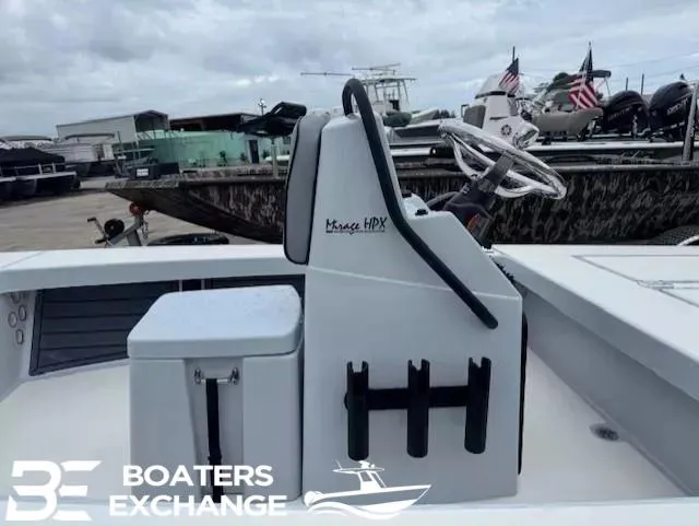 Slide: The Image of 2025 Maverick HPX-V 18 boat console at Boaters Exchange dealership. - 5