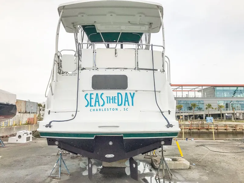 Slide: The Image of 1996 Mainship 37 Aft Cabin boat named "Seas the Day" in Charleston, SC. - 35