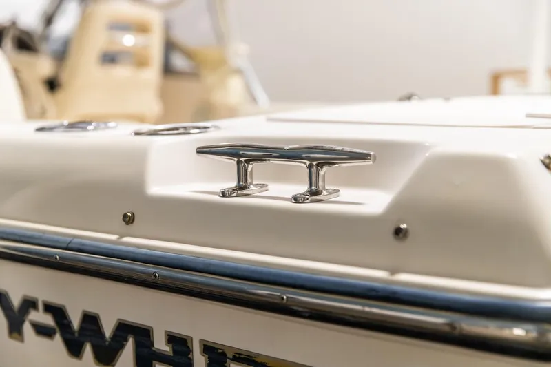 Slide: The Image of 2011 Grady-White Tournament 225 boat cleat and deck detail. - 45