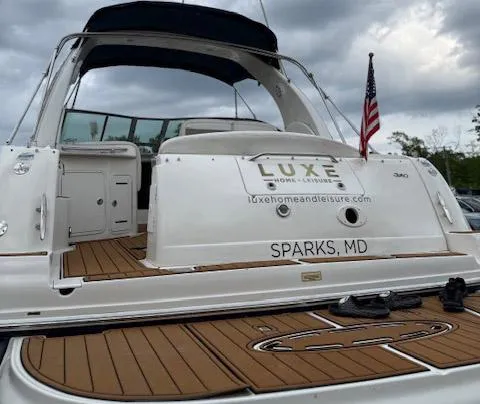 Slide: The Image of 2005 Sea Ray 320 Sundancer yacht with teak deck, docked in Sparks, MD. - 20