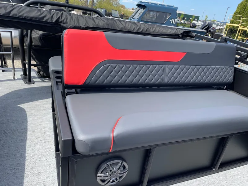 Slide: The Image of Dashboard of 2025 Godfrey SW2286SFLC Tritoon with gauges and steering wheel. - 12