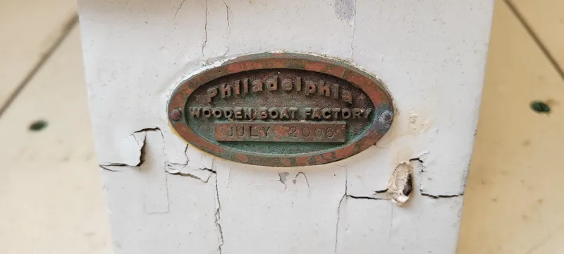 Slide: The Image of Plaque on Herreshoff Buzzards Bay 15, 1916, from Philadelphia Wooden Boat Factory. - 8