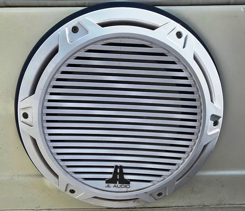 Slide: The Image of JL Audio speaker on a 2008 Bryant 246 BR boat. - 17