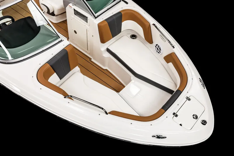 Slide: The Image of 2025 Chaparral 21 SSi boat interior with sleek seating and modern design. - 10