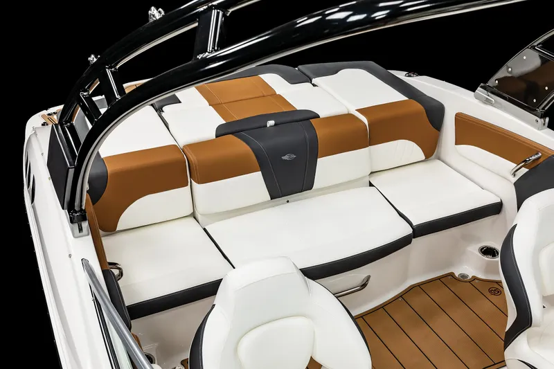 Slide: The Image of 2025 Chaparral 21 SSi boat interior with stylish seating and modern design. - 19