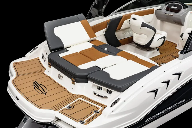 Slide: The Image of 2025 Chaparral 21 SSi boat interior with luxurious seating and modern design. - 23