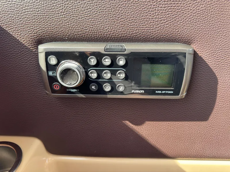 Slide: The Image of Fusion MS-IP700i stereo system on 2014 Cutwater C-28 Coupe dashboard. - 37