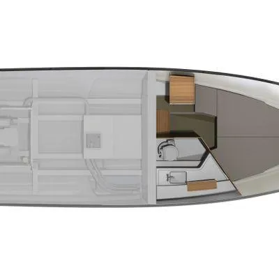Slide: The Image of Top view layout of 2024 Nimbus W9 boat interior design. - 24