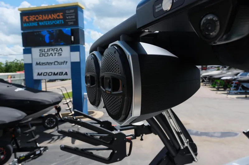 Slide: The Image of 2025 MasterCraft X26 boat speakers at Performance Marine Watersports dealership. - 40