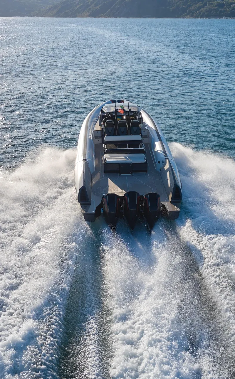 Slide: The Image of 2025 Anvera 42 Speedster cruising swiftly on open water. - 29