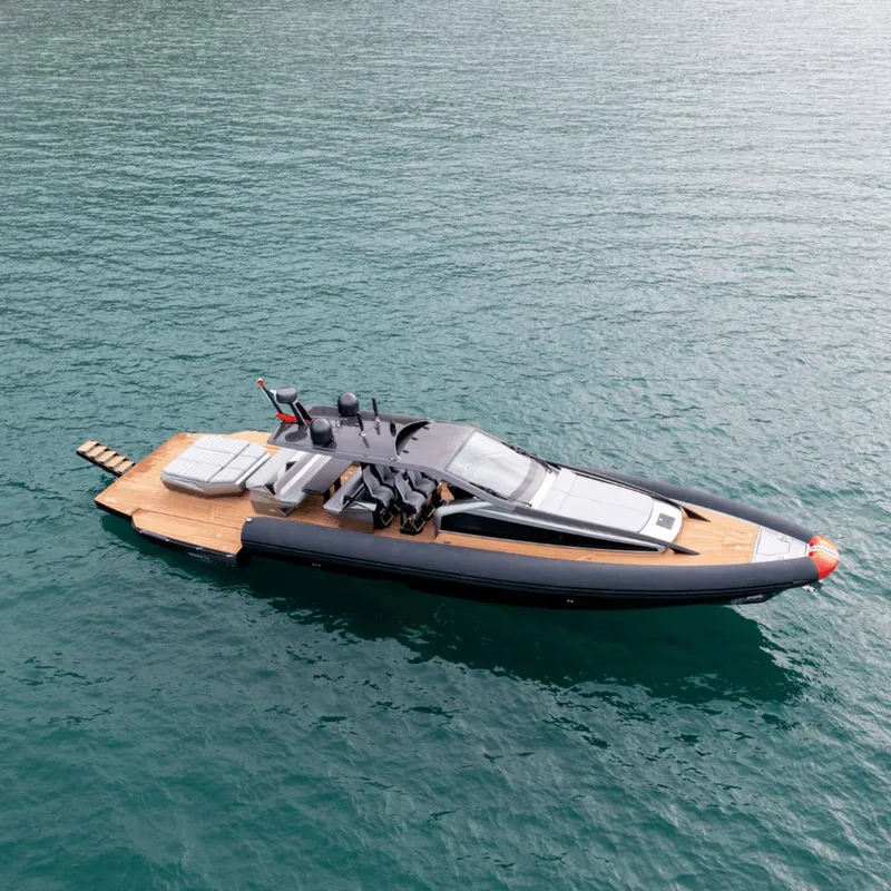 Slide: The Image of Luxury Anvera ANVERA 58 yacht from 2025 on calm blue water. - 13