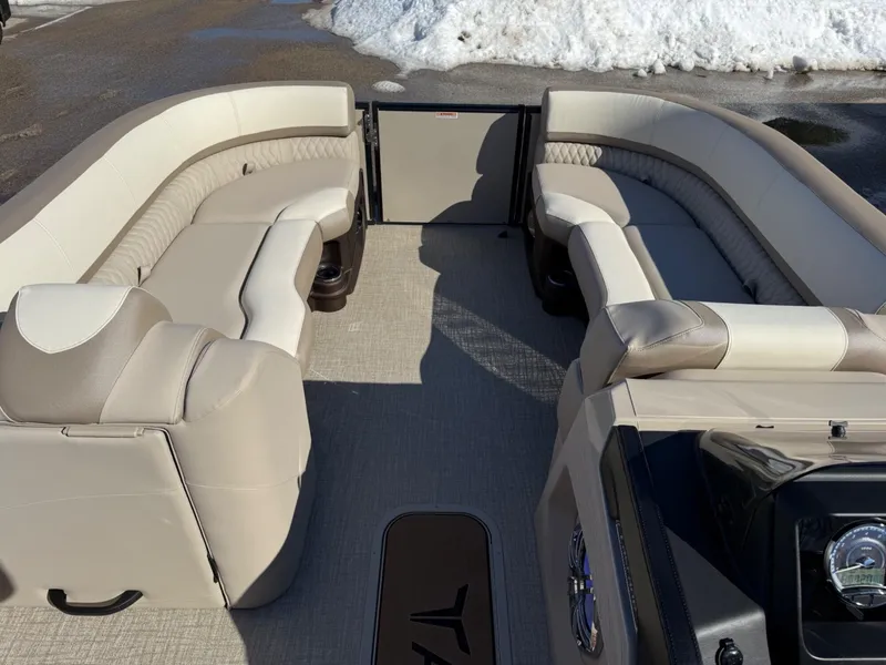 Slide: The Image of 2025 Tahoe Pontoon Cascade Versatile Rear Lounger with spacious seating and elegant design. - 11